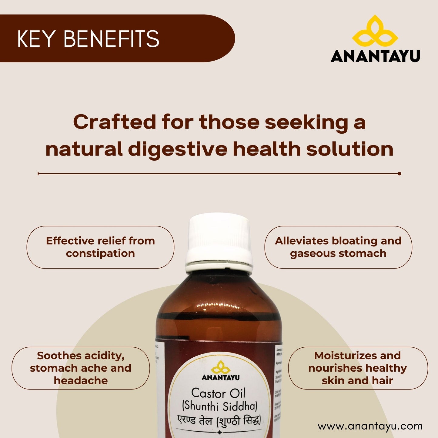 Erand Oil (Shunthi Siddha) | Medicated Castor Oil | Ayurvedic Laxative Oil