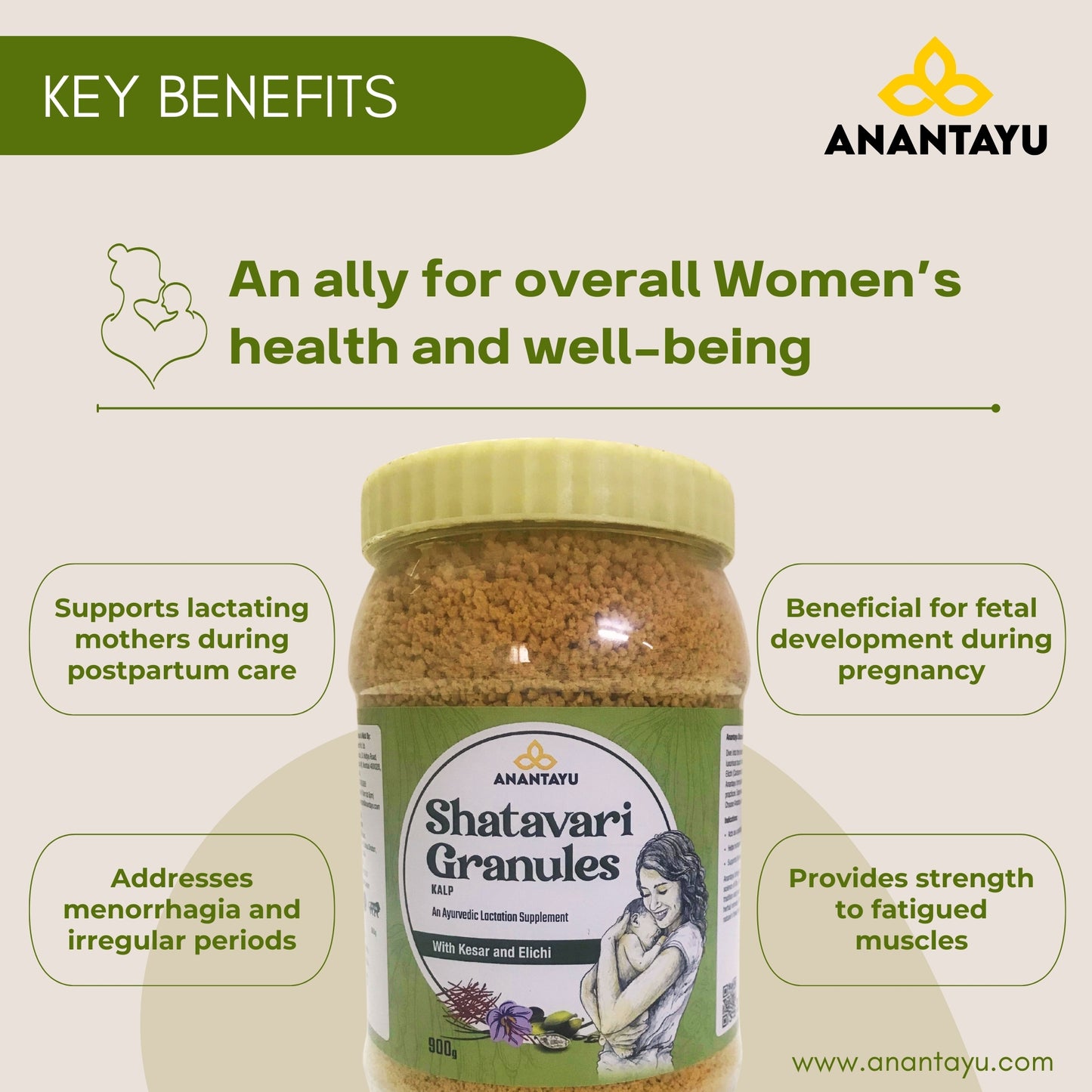 Shatavari Kalpa Granules (With Kesar & Elichi) | Ayurvedic Lactation Supplement