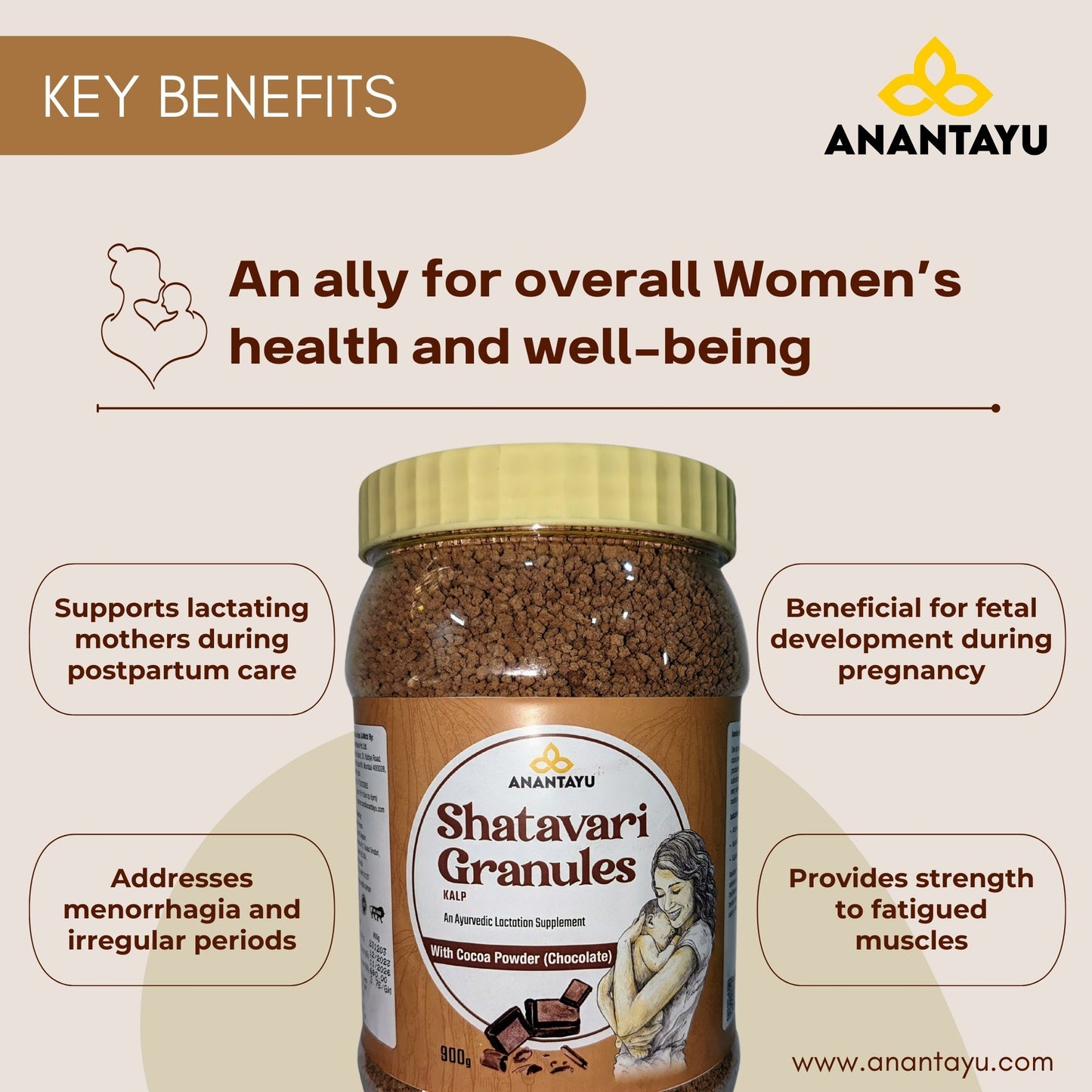 Shatavari Kalpa Granuals (With Cocoa Powder - Chocolate Flavour) | Ayurvedic Lactation Supplement