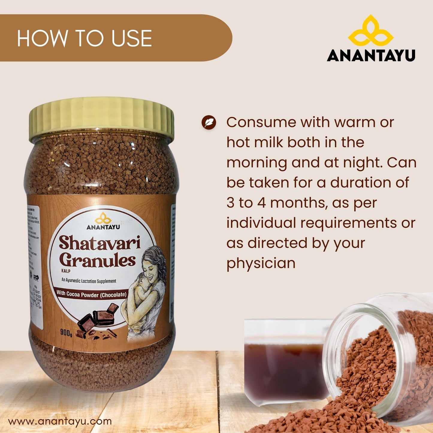 Shatavari Kalpa Granuals (With Cocoa Powder - Chocolate Flavour) | Ayurvedic Lactation Supplement